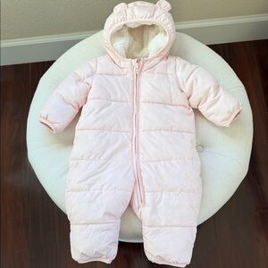 GAP Light Pink Baby Snowsuit with Ears